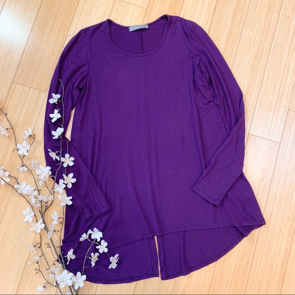 Loveappella Tops - STITCHFIX Loveappella purple split back tunic, S.